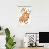Krebs Astrologisch Zeichnend Poster (Heimbüro)
