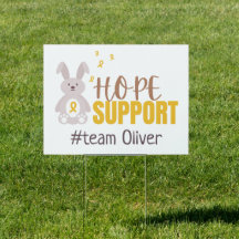Krebs bei Kindern. Custom #team name Yard Sign