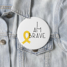 Krebs bei Kindern. Ich bin tapfer. Button
