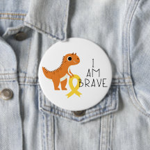 Krebs bei Kindern. Ich bin tapfer. Button