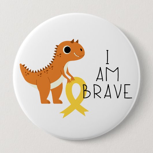 Krebs bei Kindern. Ich bin tapfer. Button (Vorderseite)