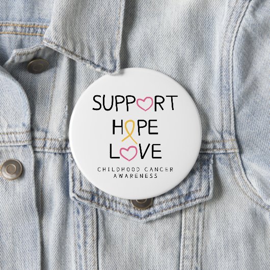 Krebs bei Kindern. support.hope.Liebe. Button (Beispiel)