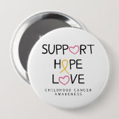 Krebs bei Kindern. support.hope.Liebe. Button (Vorne & Hinten)