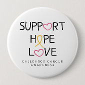 Krebs bei Kindern. support.hope.Liebe. Button (Vorderseite)