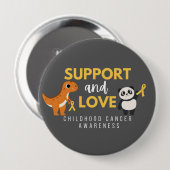 Krebs bei Kindern. Unterstützung und Liebe. Button (Vorne & Hinten)