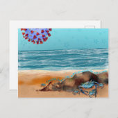 Krebs bekämpft den Virus Postkarte (Vorne/Hinten)