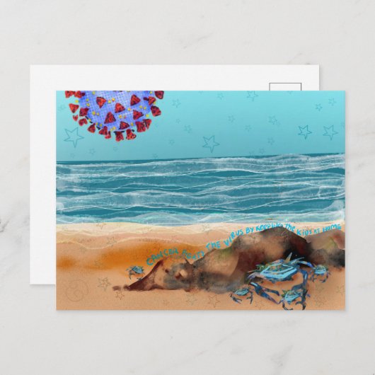 Krebs bekämpft den Virus Postkarte (Vorne/Hinten)