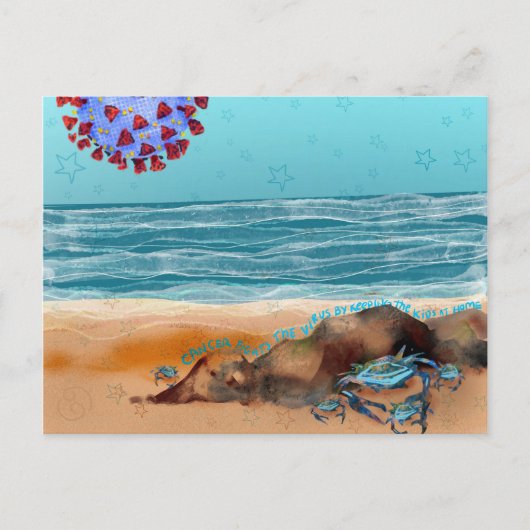 Krebs bekämpft den Virus Postkarte (Vorderseite)