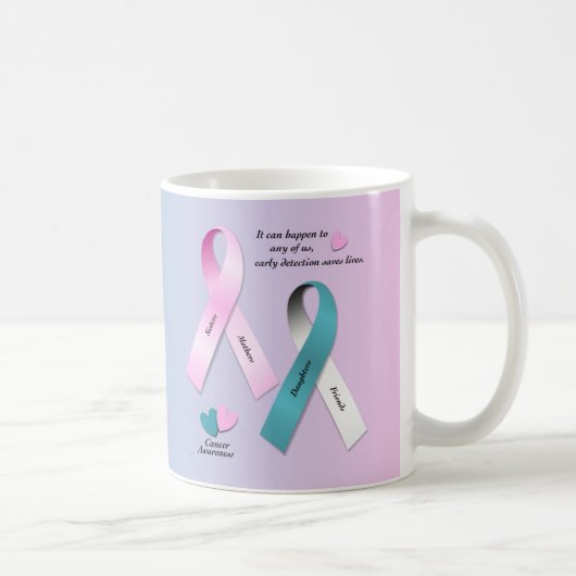 Krebs-Bewusstsein Kaffeetasse (Rechts)