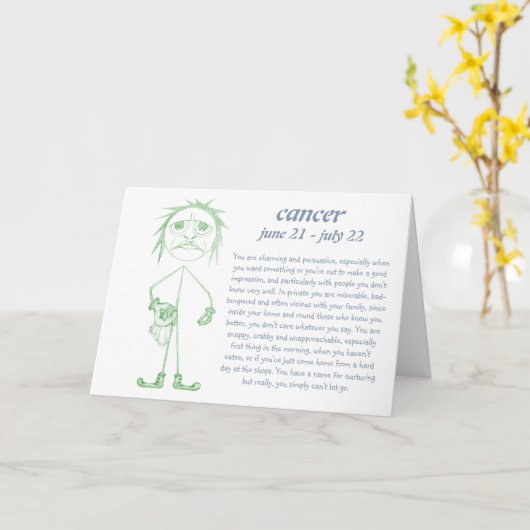 Krebs [ - BitchScope - ] Geburtskarte Karte (Gelbe Blume)