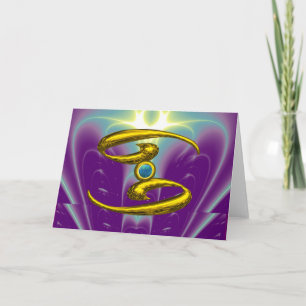 KREBS Blaue Opal & Gold Sternzeichen Geburtstag Karte