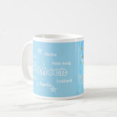Krebs Blaue Wasserfarbe Astrologie Zodiac Signieru Kaffeetasse (Vorderseite Links)