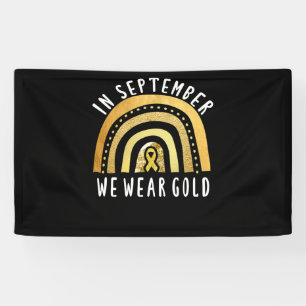 Krebs Boho Regenbogen im September Wir tragen Gold Banner