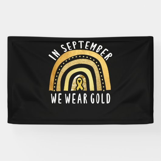 Krebs Boho Regenbogen im September Wir tragen Gold Banner (Horizontal)