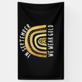 Krebs Boho Regenbogen im September Wir tragen Gold Banner (Vertikal)