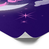 Krebs Celestial Moon Cloud Stars Astrologie Kunst Poster (Ecke)