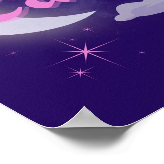 Krebs Celestial Moon Cloud Stars Astrologie Kunst Poster (Ecke)