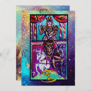 KREBS, CHARIOT TAROT ASTROLOGY ZODIAC GEBURTSTAG KARTE