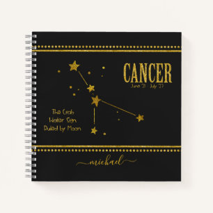 Krebs das Crab Star Zodiac Sign Notebook Notizblock