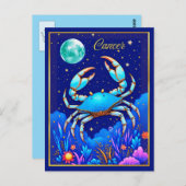 Krebs das Krebszeichen Zodiac Postkarte (Vorne/Hinten)