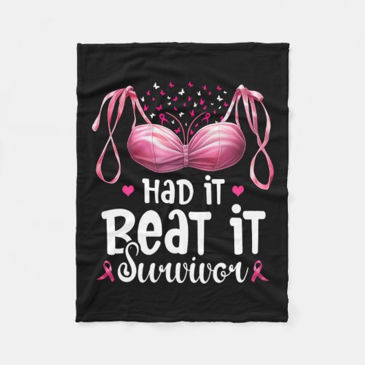 Krebs, den ich hatte, ich schlage es Überleben ros Fleecedecke (Vorderseite)