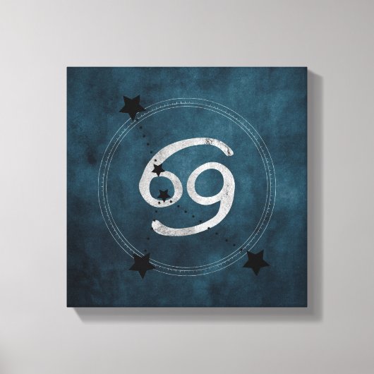 Krebs der Krebs aquamarine silberne zodiale Konste Leinwanddruck (Vorderseite)