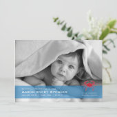 Krebs der Krebs-Foto Geburtskarte Ankündigung (Stehend Vorderseite)