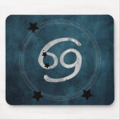 Krebs der Krebs schwarz silber aquamarin blauen zo Mousepad (Vorne)