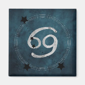 Krebs der Krebs schwarz silberne zodiakische Konst Magnet (Vorne)