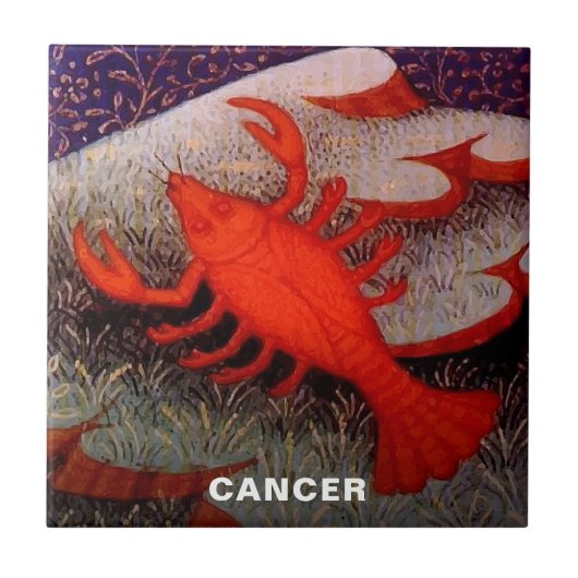Krebs der Krebs Zodiac Geburt Party Fliese (Vorderseite)