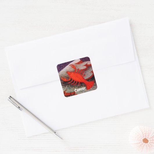 Krebs der Krebs Zodiac Geburt Party Quadratischer Aufkleber (Umschlag)