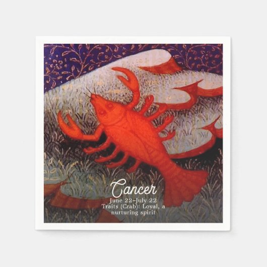 Krebs der Krebs Zodiac Geburt Party Serviette (Vorderseite)