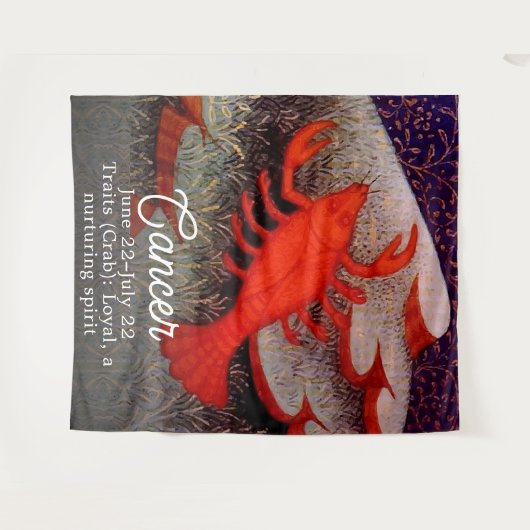 Krebs der Krebs Zodiac Geburt Party Wandteppich (Vorderseite (Horizontal))