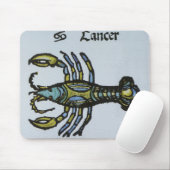 Krebs der Krebse, Vintages Zeichen des Geschlechts Mousepad (Mit Mouse)