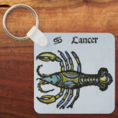 Krebs der Krebse, Vintages Zeichen des Geschlechts Schlüsselanhänger (Vorderseite)