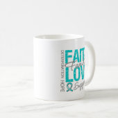 Krebs, der Slogan-Collagen-Eierstockkrebs Kaffeetasse (VorderseiteRechts)