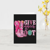 Krebs Die Boot Cowgirl-Rosa Brustkrebs Schleife Karte (Gelbe Blume)