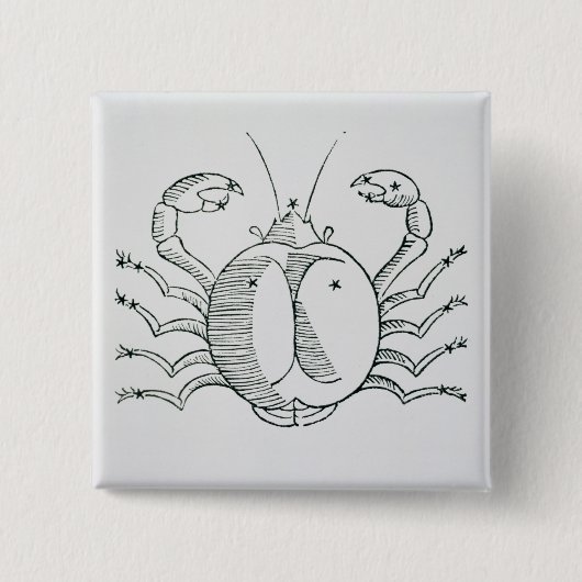 Krebs (die Krabbe) eine Illustration vom Button (Vorderseite)