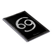 Krebs die Krabbe hammered silber stilisierte Astro Notizblock (Rechte Seite)