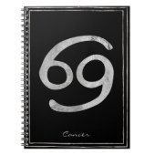 Krebs die Krabbe hammered silber stilisierte Astro Notizblock (Vorderseite)