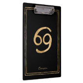 Krebs die Krabbe Hammergold stilisierte Astrologie Klemmbrett (Rechts)