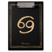 Krebs die Krabbe Hammergold stilisierte Astrologie Klemmbrett (Vorderseite)