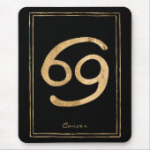 Krebs die Krabbe Hammergold stilisierte Astrologie Mousepad (Vorne)