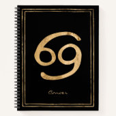 Krebs die Krabbe Hammergold stilisierte Astrologie Notizblock (Vorderseite)