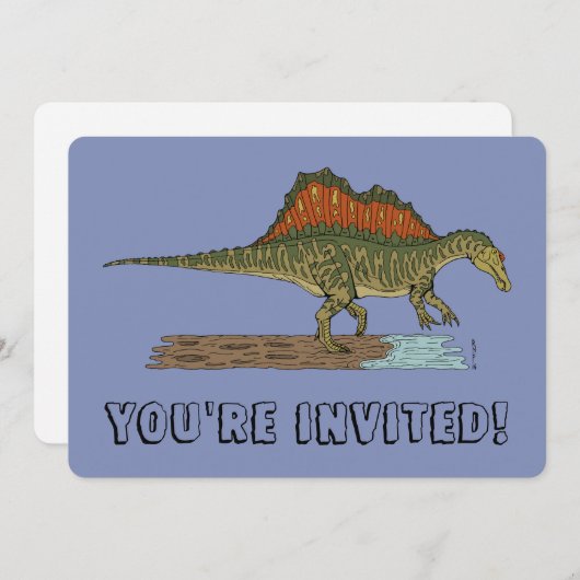 Krebs-Dinosaurier Spinosaurus Einladung (Vorne/Hinten)