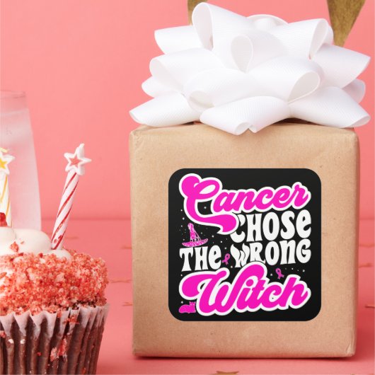 Krebs entscheidet sich für den falschen Hexenkrebs Quadratischer Aufkleber (Party)