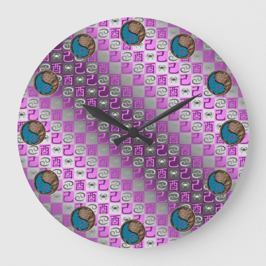 Krebs & Erde Hahn Große Wanduhr (Vorderseite)