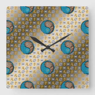 Krebs & Erde Ratte Quadratische Wanduhr