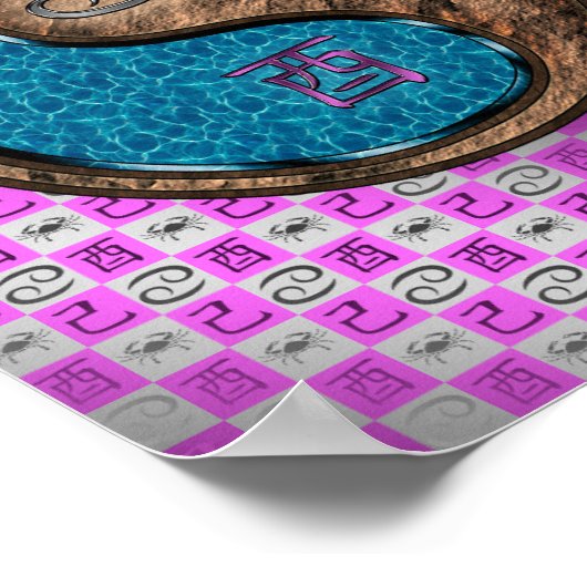 Krebs & Erde-Runder Poster (Ecke)