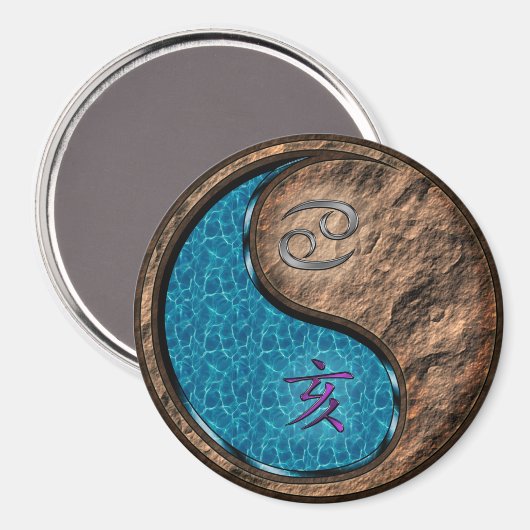 Krebs & Erde Schwein Magnet (Vorderseite/Rückseite)